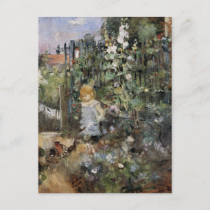 Carte Postale Enfant dans le jardin de roses par Berthe Morisot