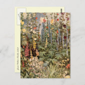 Carte Postale Enfant dans un jardin (Devant / Derrière)