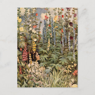 Carte Postale Enfant dans un jardin