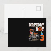 Carte Postale Enfant de 3 ans - Garçon d'anniversaire - Vélo tou (Devant / Derrière)