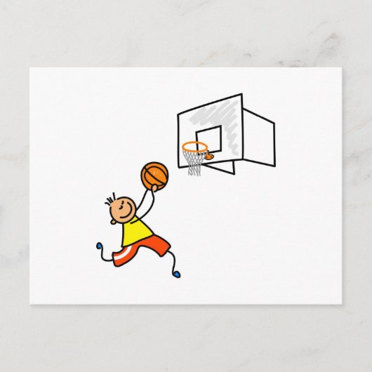 Carte Postale Enfant de basket-ball (Devant)