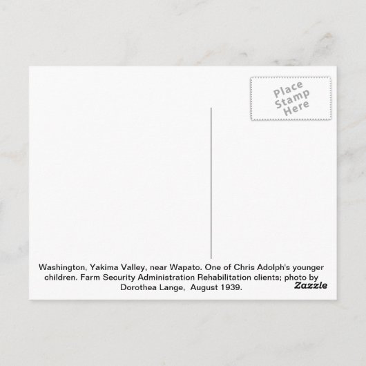 Carte Postale Enfant de la dépression (Dos)