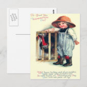 Carte Postale Enfant & Dinde (Devant / Derrière)