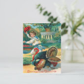 Carte Postale Enfant & Dinde (Debout devant)