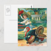 Carte Postale Enfant & Dinde (Devant / Derrière)