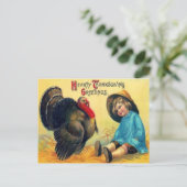 Carte Postale Enfant & Dinde (Debout devant)