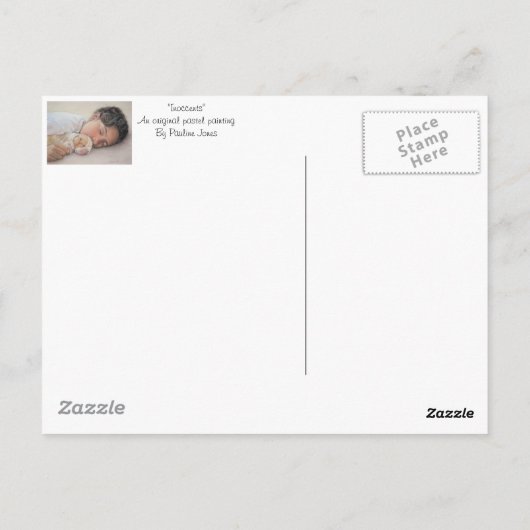 Carte Postale enfant endormi bouddin mignon chiot beagle (Dos)