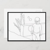 Carte postale - Enfant et bulles (Devant / Derrière)