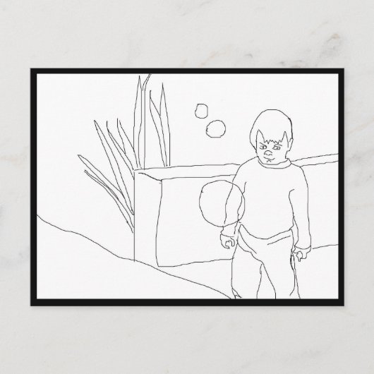 Carte postale - Enfant et bulles (Devant)