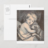 Carte Postale Enfant et chien (Devant / Derrière)