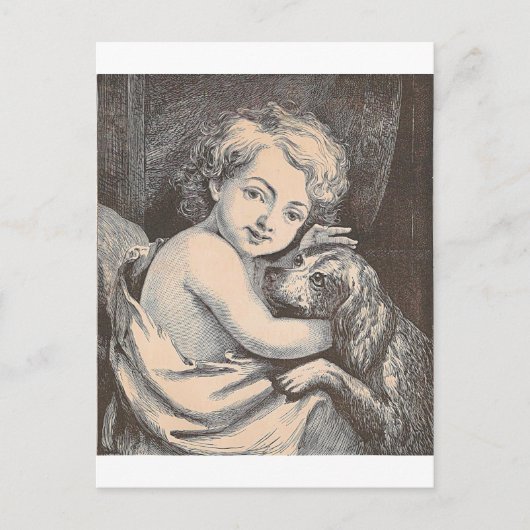 Carte Postale Enfant et chien (Devant)