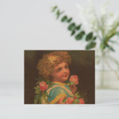Carte Postale Enfant et fleurs victoriens (Debout devant)