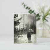 Carte Postale Enfant et sapin (Debout devant)