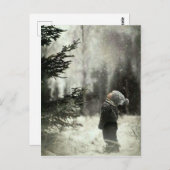 Carte Postale Enfant et sapin (Devant / Derrière)