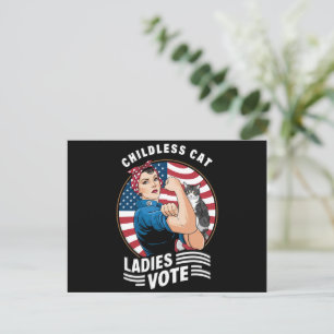 Carte Postale Enfant Femme Chat Voter Vintage Rosie Le Rivete