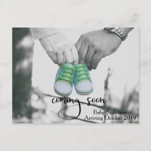 Carte Postale Enfant Grossesse Bientôt Faire-part Chaussures