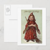 Carte Postale Enfant habillé en rouge (Devant / Derrière)