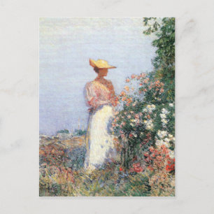 Carte Postale Enfant Hassam - Femme dans le jardin