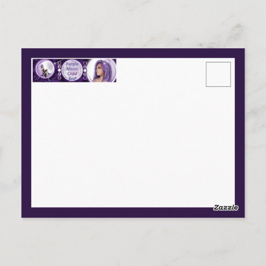 Carte Postale Enfant mauve lune (Dos)