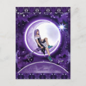 Carte Postale Enfant mauve lune (Devant)