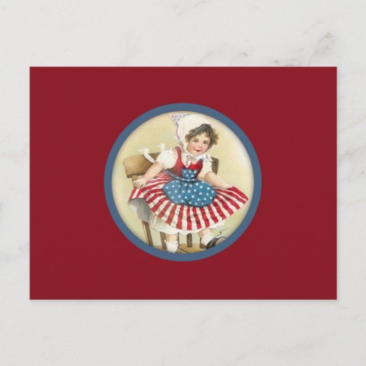 Carte postale enfant patriotique vintage (Devant)