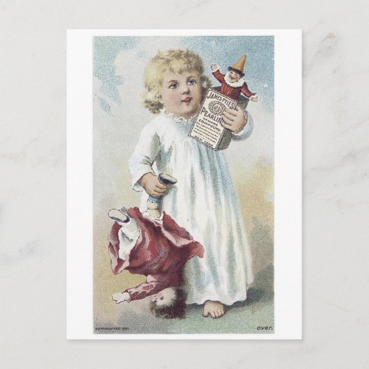 Carte Postale Enfant Pearline avec poupée (Devant)