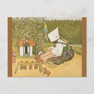 Carte Postale Enfant suédois avec jouets