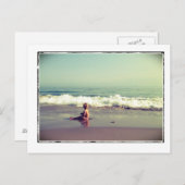 Carte postale Enfant sur la plage (Devant / Derrière)