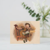Carte Postale Enfant victorien avec livre (Debout devant)