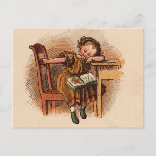 Carte Postale Enfant victorien avec livre (Devant)
