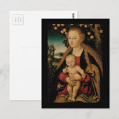 Carte Postale Enfant vierge sous la canne à pommier (Devant / Derrière)