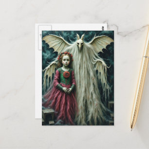 Carte Postale Enfant Vintage et Horreur de Noël de Papillon de N