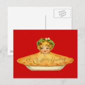 Carte Postale Enfant vintage et tarte (Devant / Derrière)