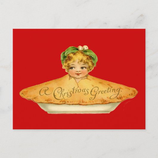 Carte Postale Enfant vintage et tarte (Devant)