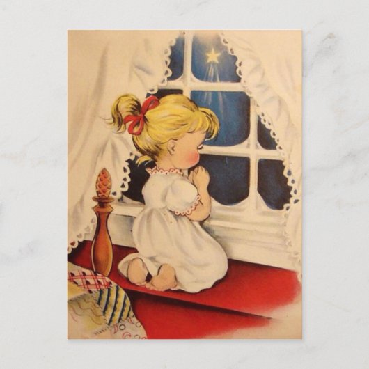 Carte Postale Enfant vintage qui dit des prières (Devant)