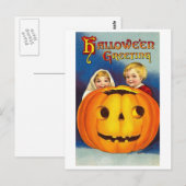 Carte Postale Enfants à Halloween (Devant / Derrière)