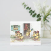 Carte Postale Enfants à l'école et professeur de coq (Debout devant)