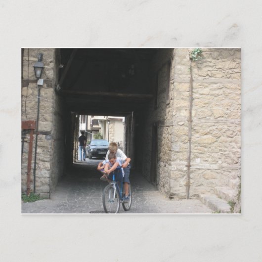 Carte Postale Enfants à vélo (Devant)