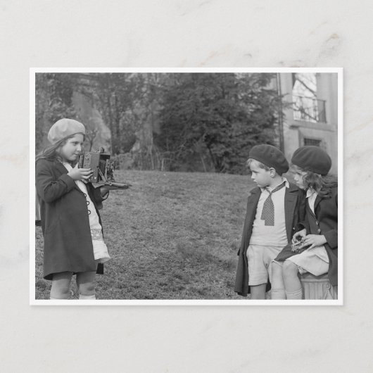 Carte Postale Enfants Avec Caméra (Devant)