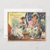 Carte Postale Enfants Cannon Fireworks Soldiers (Devant / Derrière)