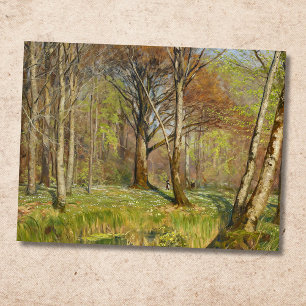 Carte Postale Enfants dans la forêt printanière H.A. Brendekilde