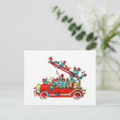 Carte postale Enfants de camion-feu (Debout devant)