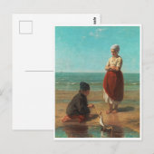 Carte Postale Enfants de la mer, Jozef Israels (Devant / Derrière)