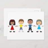 Carte Postale Enfants de l'école (Devant / Derrière)