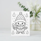 Carte Postale Enfants de lutin festifs coloriage  (Debout devant)