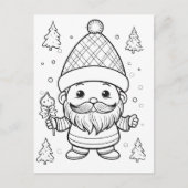 Carte Postale Enfants de lutin festifs coloriage  (Devant)