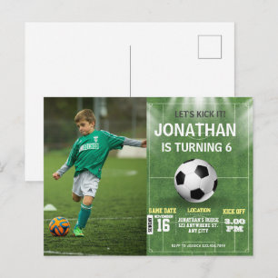 Carte Postale Enfants de sport Football Photo d'anniversaire