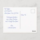 Carte Postale Enfants Dormir Hiver Noël personnalisé (Dos)