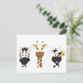 Carte Postale Enfants drôles de bande dessinée de vache à girafe (Debout devant)
