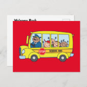 Carte postale Enfants du bus scolaire (Devant / Derrière)